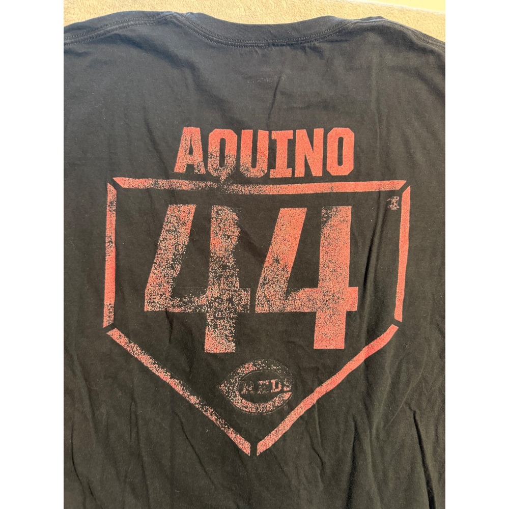 Fanatics Cincinnati Reds Aristides Aquino 44 MLB T-Shirt Mens XL Black Short Slv - Picture 5 of 5